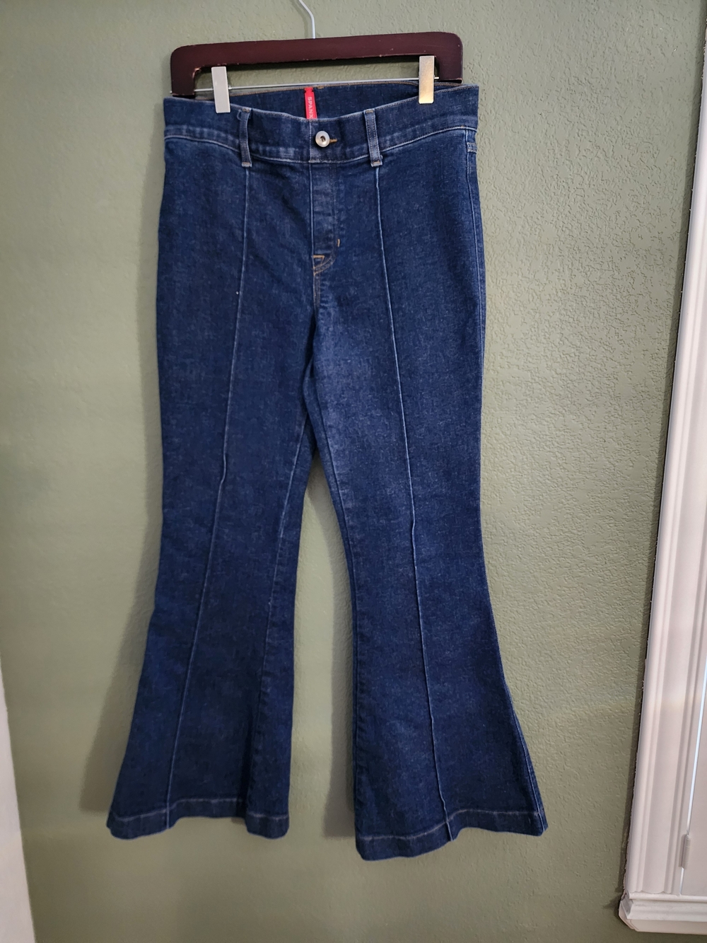 SPANX Dark Blue High-Rise Flare Jeans